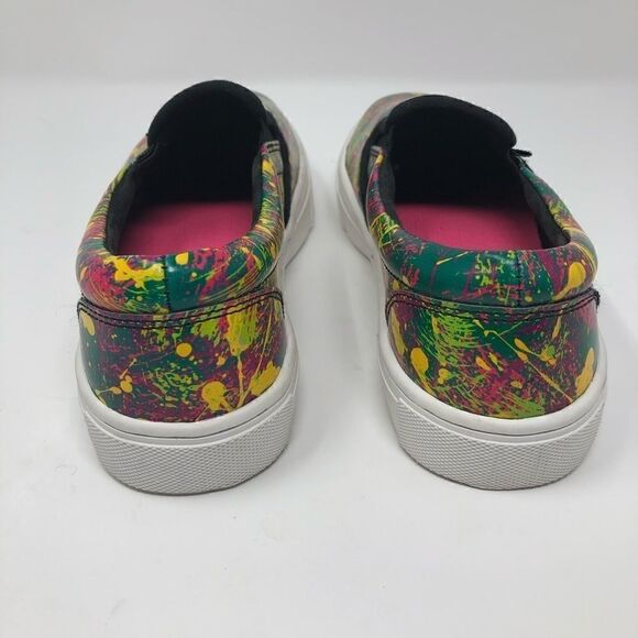 LaForst Sz 7 Leather Painted Rainbow Slip-On Streetwear Casual Sneakers - Picture 5 of 9